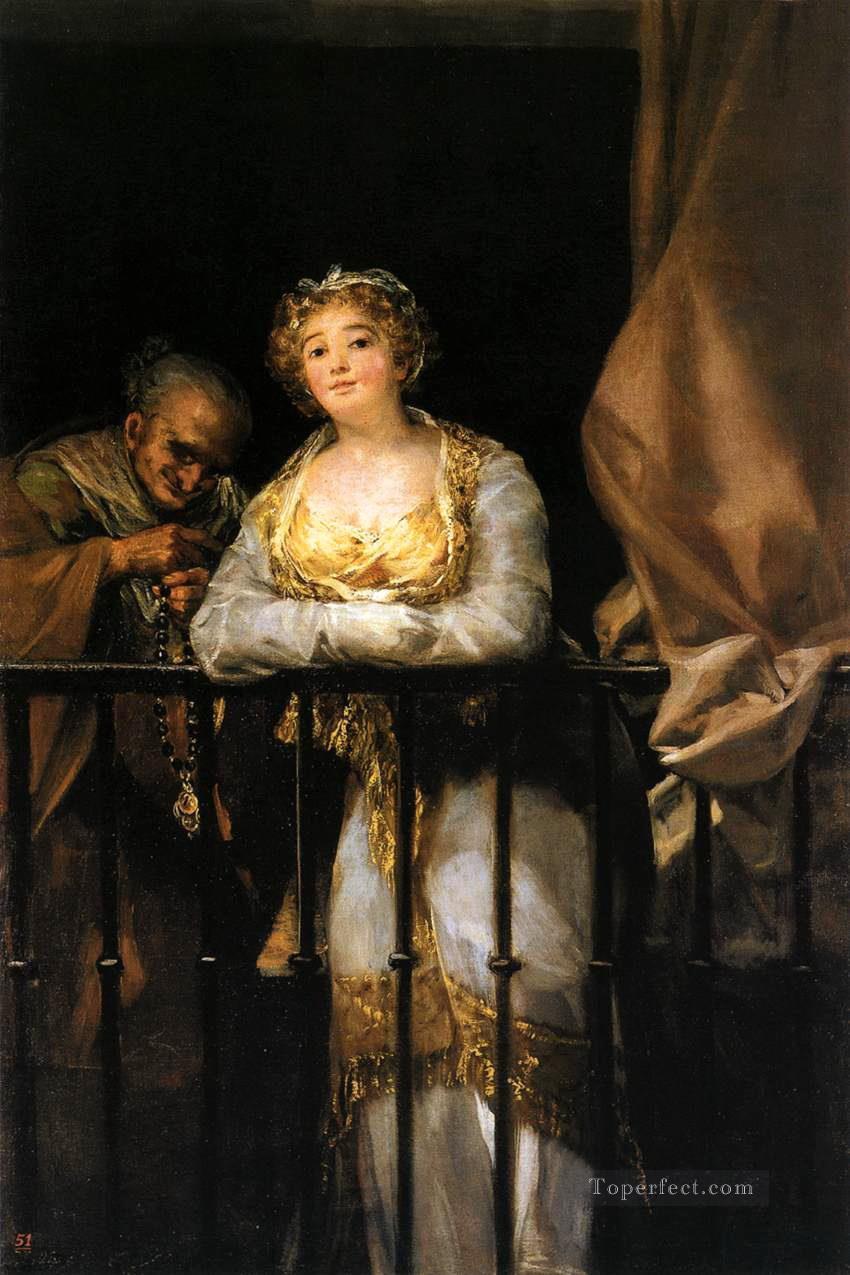 Maja and Celestina on a Balcony Francisco de Goya Oil Paintings
